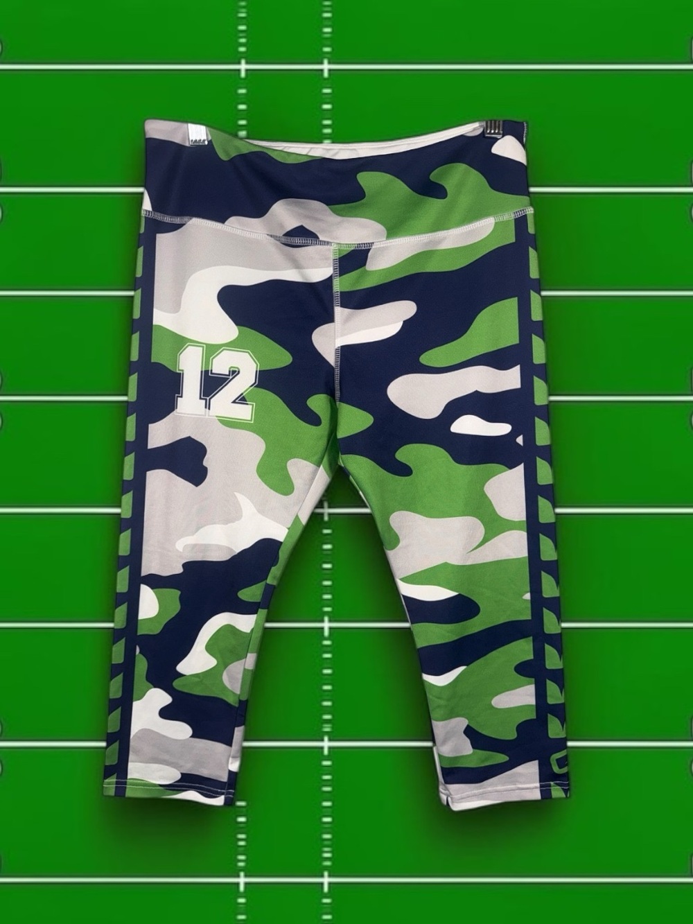 Women’s Seahawks Camo Athletic Leggings - Green/Blue